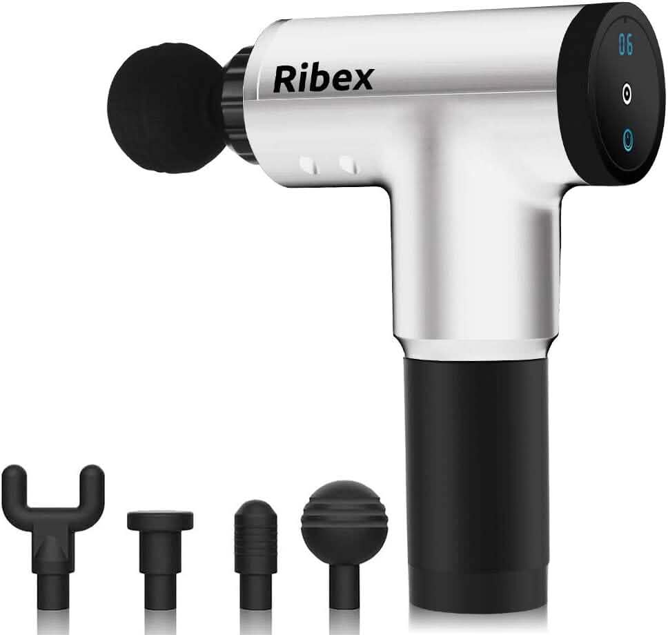 Pistolet de massage Ribex Pro avec 4 têtes interchangeables