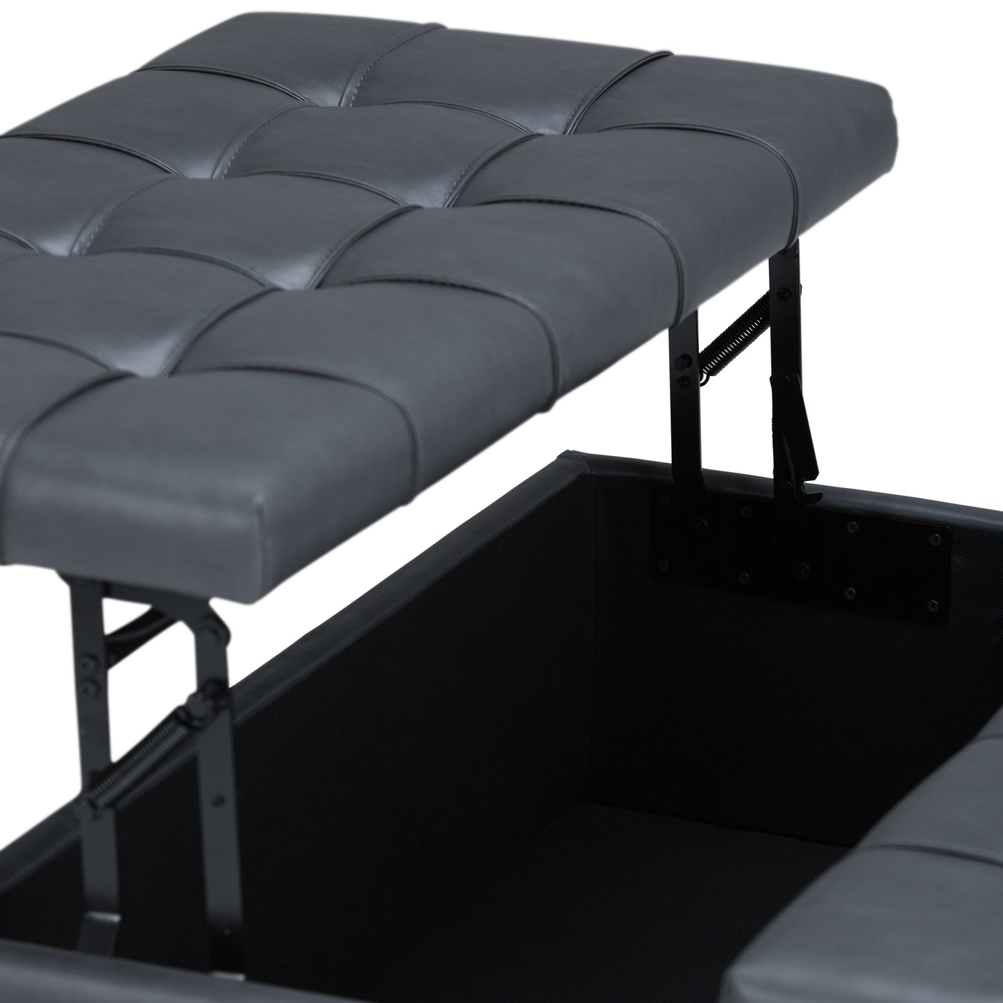 Harrison 36 Inch Wide Coffee Table Storage Ottoman in Stone
