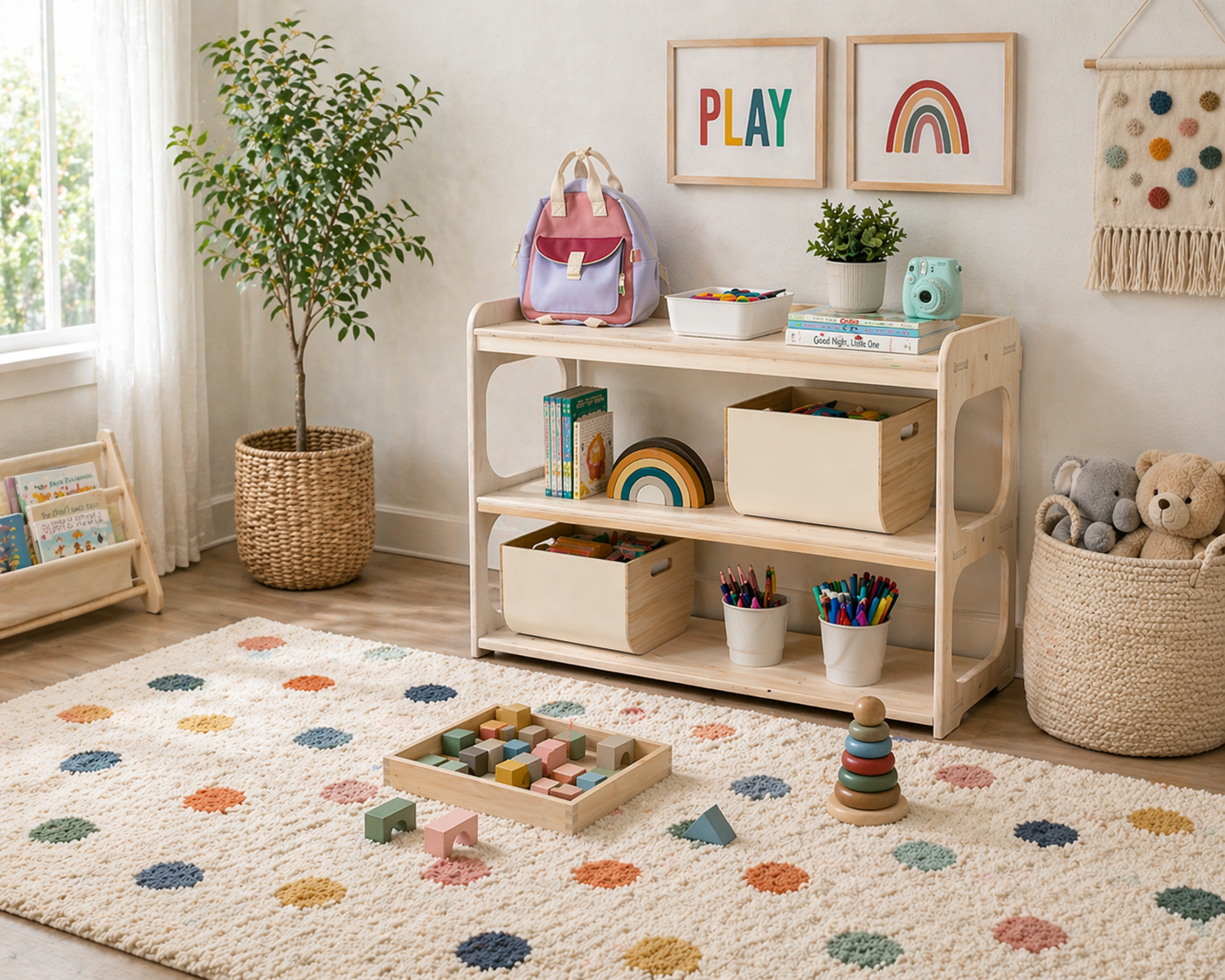 RILEY- Open Sided Toy Shelf