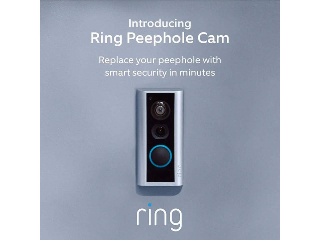 Sonnette Vidéo Intelligente Ring Peephole Cam, Sonnette Vidéo HD Wifi Compacte