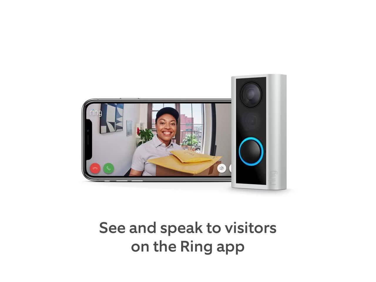 Sonnette Vidéo Intelligente Ring Peephole Cam, Sonnette Vidéo HD Wifi Compacte
