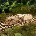 Robotime 308 Pièces DIY Jouet Maquette de Train à Vapeur en Bois Mobile 3D