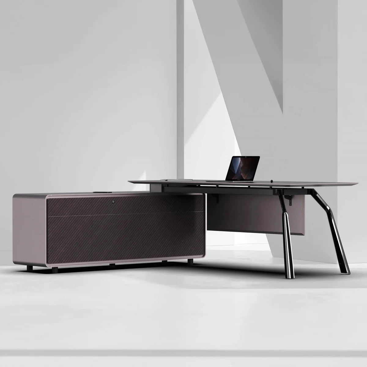 Zyner · Luxury L-Shaped Executive Desk