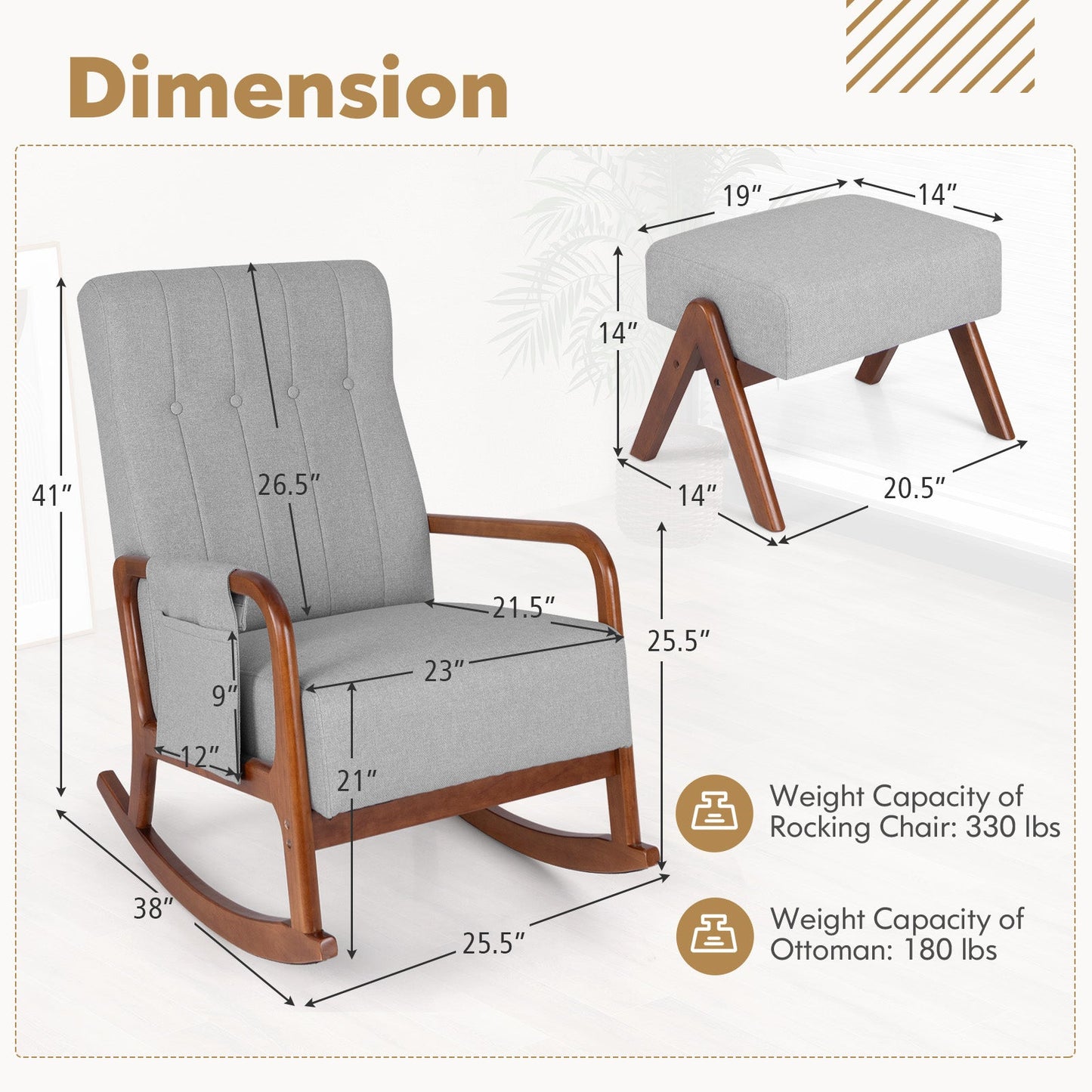 Rocking Chair with Ottoman
