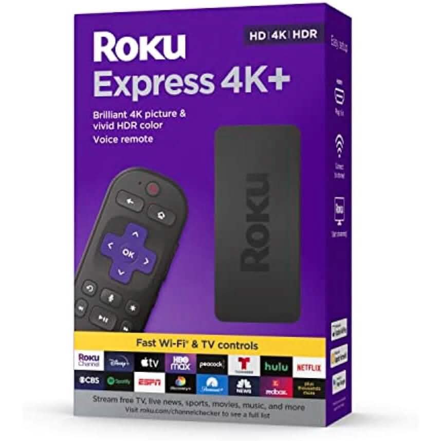 Roku Express 4K+ | Roku Streaming Device 4K/HDR  (Refurbished)