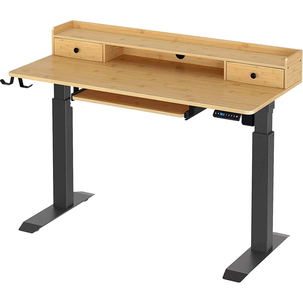 Rolanstar Height Adjustable Desk Standing Desk with Keyboard Tray and Monitor Shelf