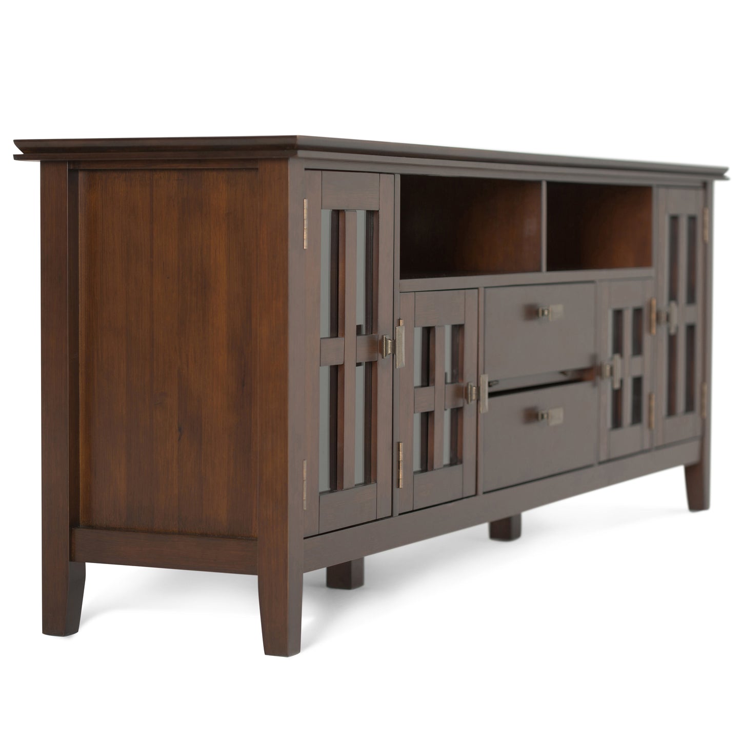 Artisan 72 Inch Wide Solid Wood TV Stand in Russet