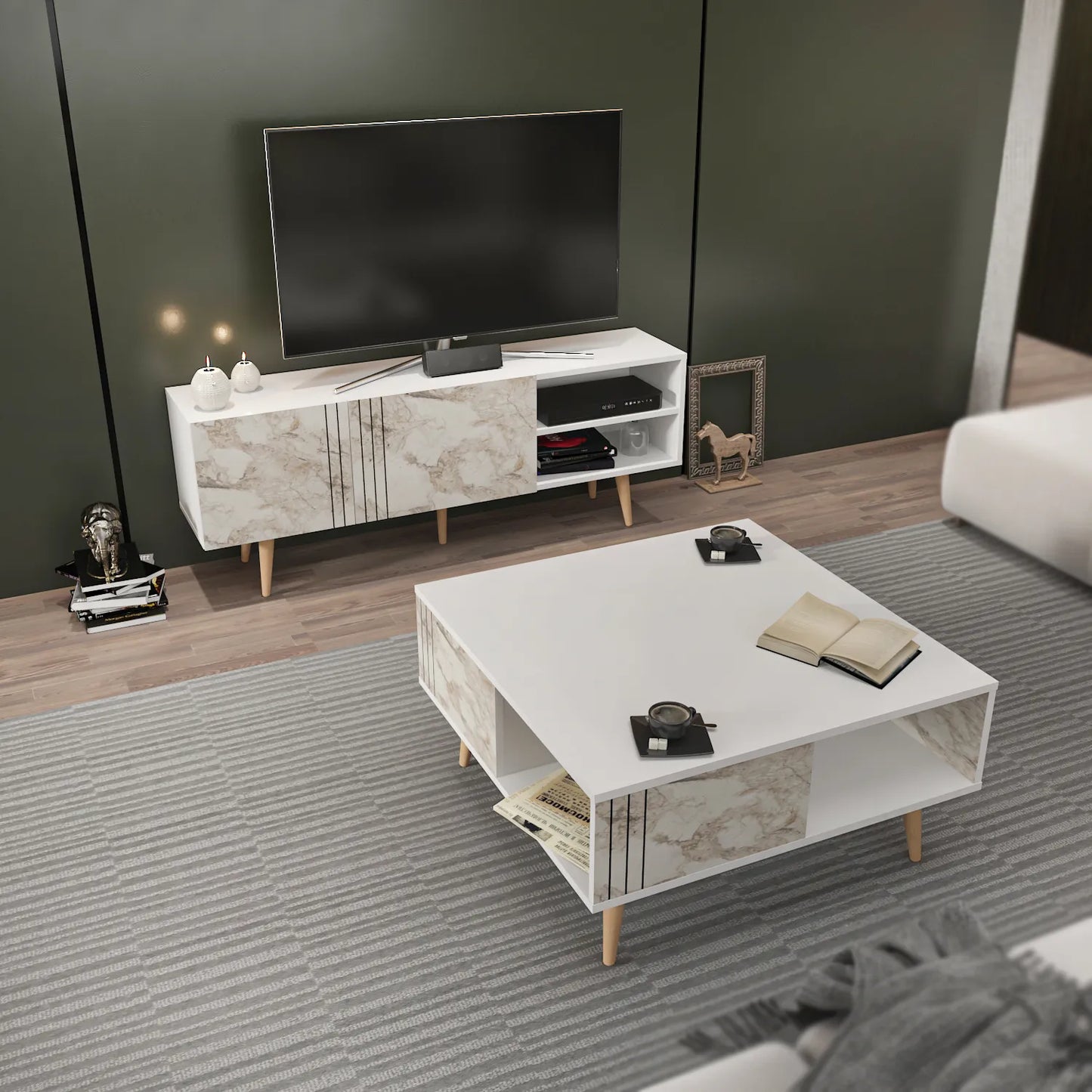 Ronas 63 inch Wide TV Stand Media Console for TVs up to 72 inch