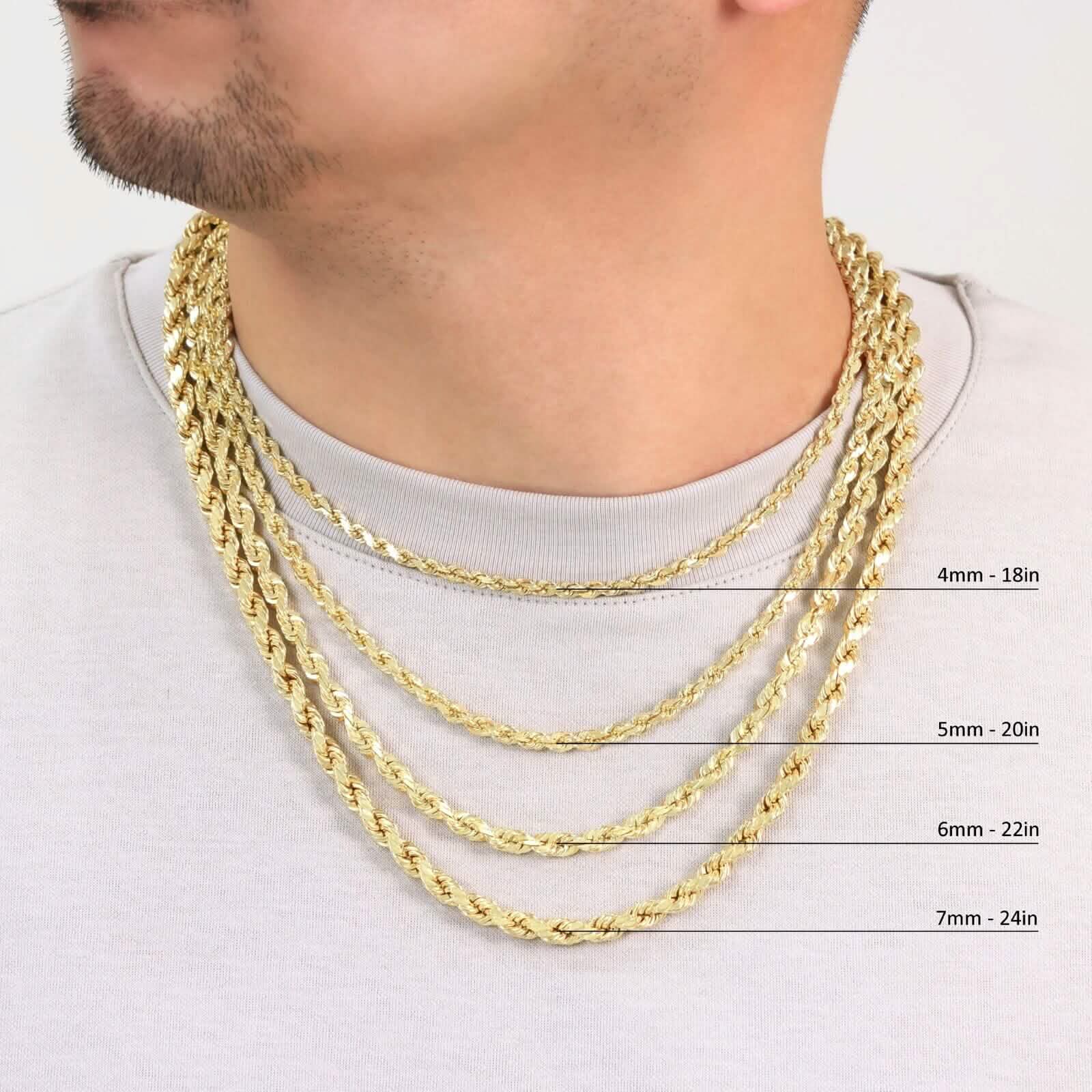 Rope Chain in Yellow Gold - 3mm