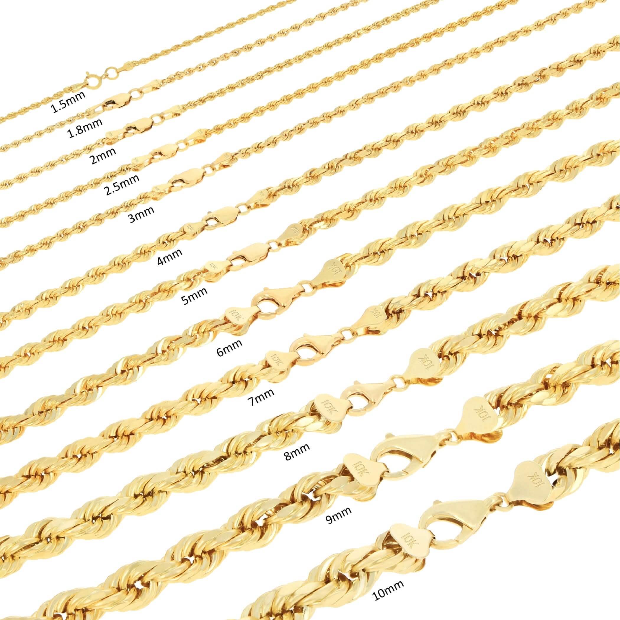 Rope Chain in Yellow Gold - 3mm