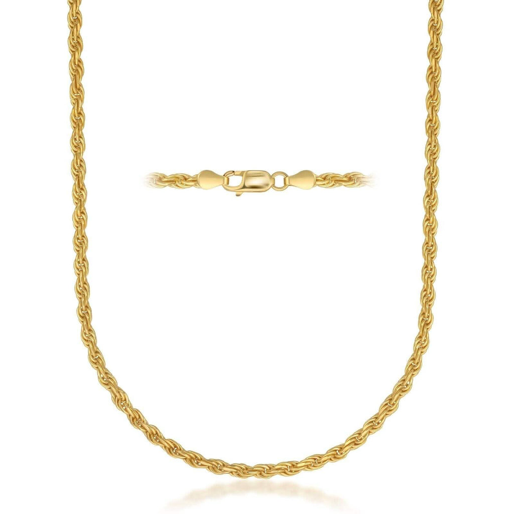 Chaîne corde en or jaune - 6 mm