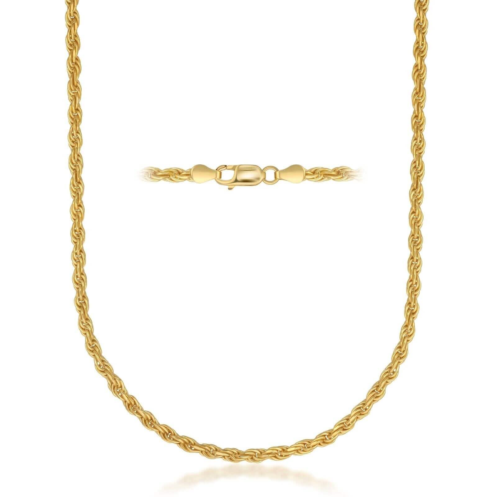Chaîne corde en or jaune - 6 mm