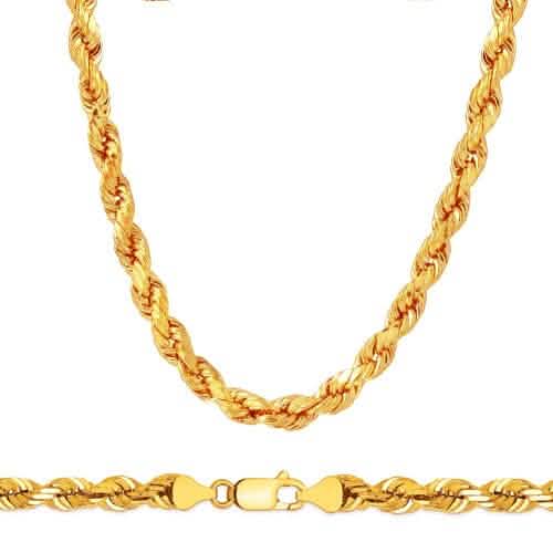 Rope Chain in Yellow Gold - 7mm