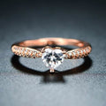 Rose Gold Plated 3ct. Heart-Cut Mystic Topaz Engagement Ring - Size: 5