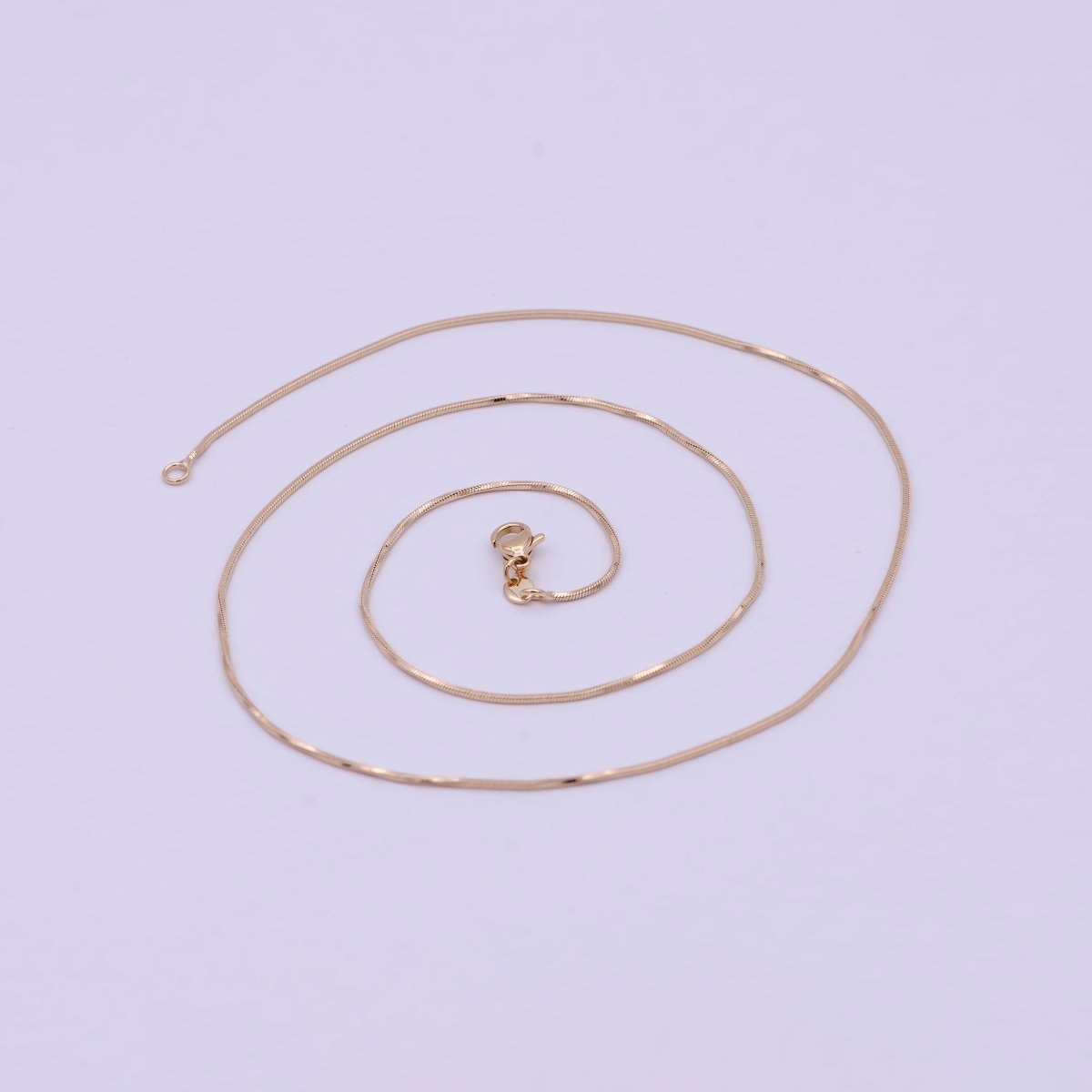 Rose Gold Snake Chain Rose Gold Plated Cocoon Finished Chain, 20 Inches Layering Necklace with Lobster Clasps | WA-614 Clearance Pricing