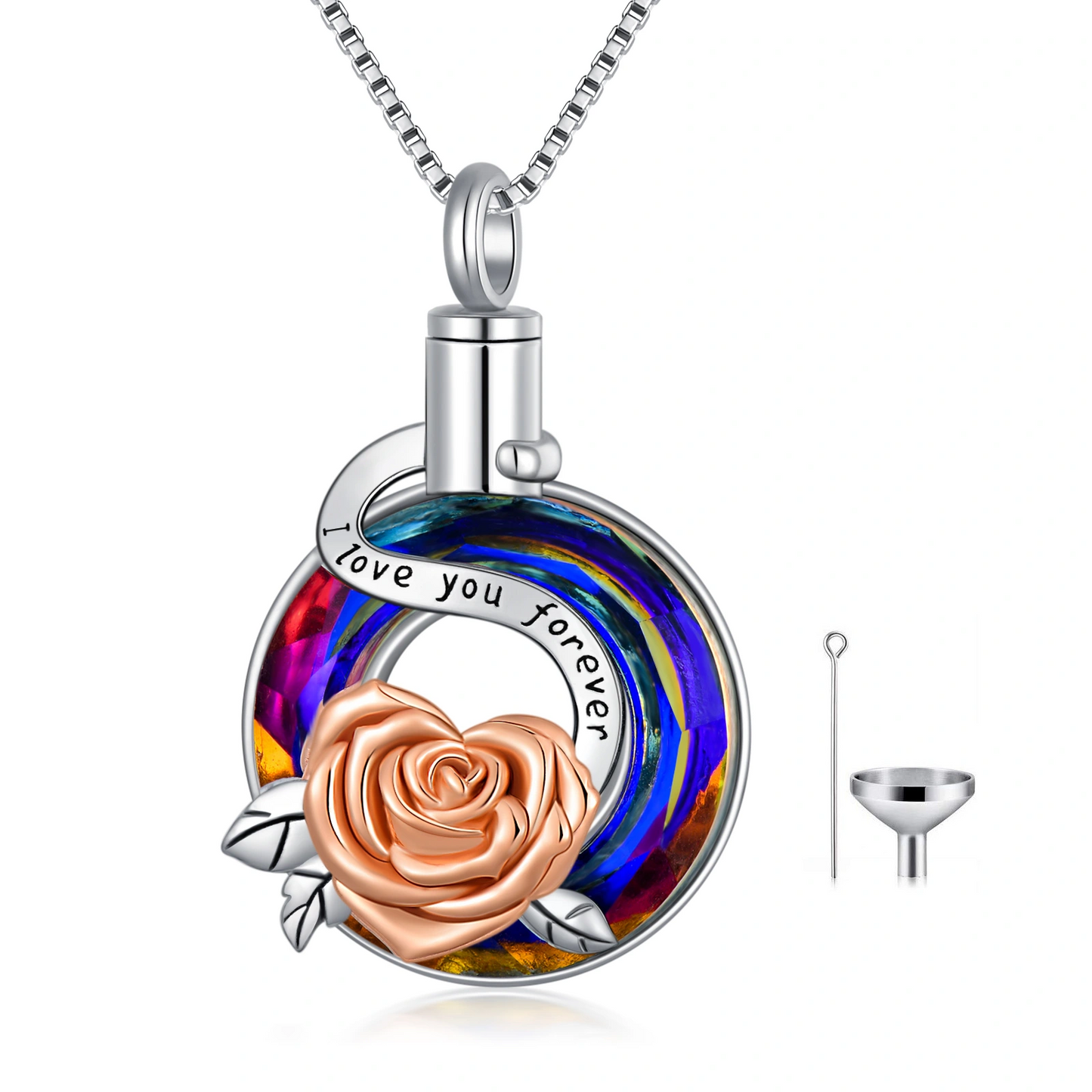 Crystal Rose Urn Necklace
