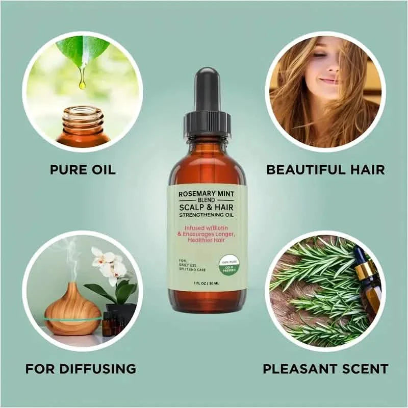 Huile essentielle de romarin pour les soins capillaires, le massage du cuir chevelu, les soins de la peau et l'aromathérapie