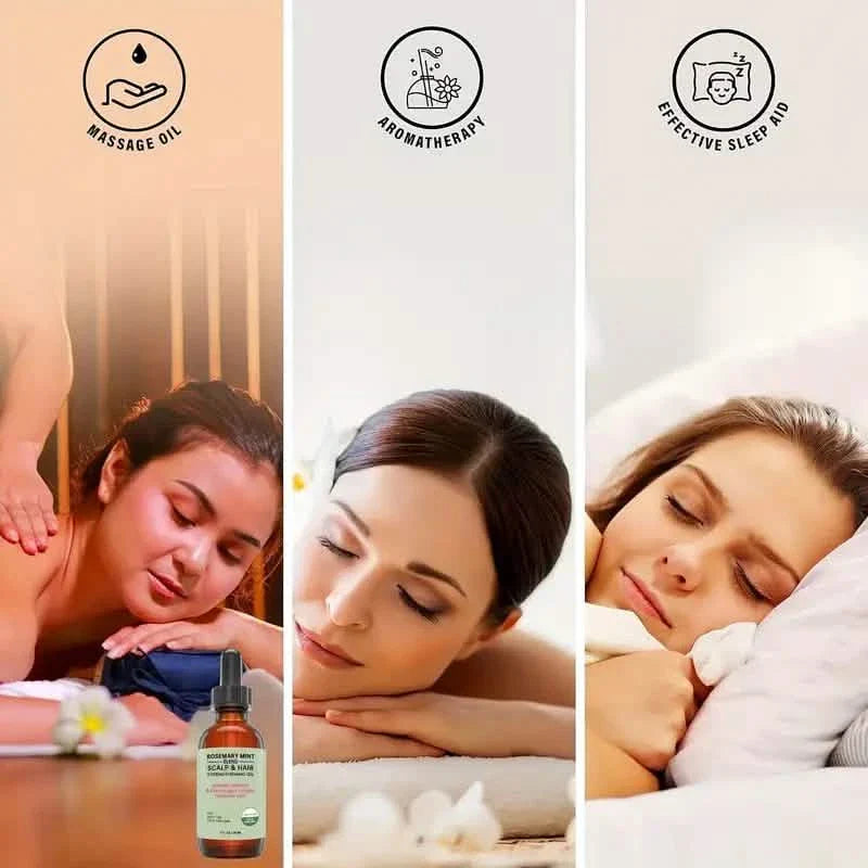 Huile essentielle de romarin pour les soins capillaires, le massage du cuir chevelu, les soins de la peau et l'aromathérapie