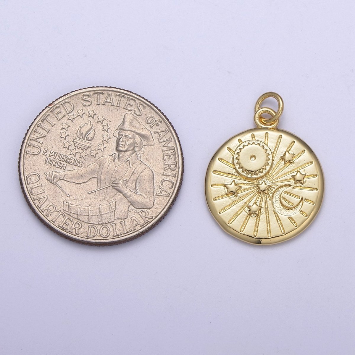 Round Celestial Galaxy Star Moon Planet Space Charm | C695