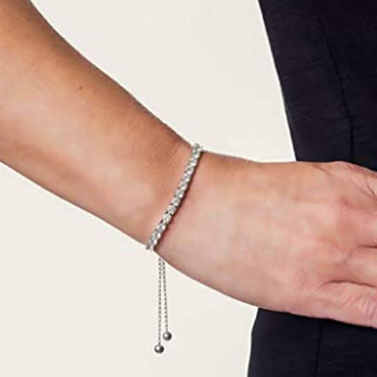 Round Cut Swarovski Elements Crystal Adjustable Tennis Bracelet