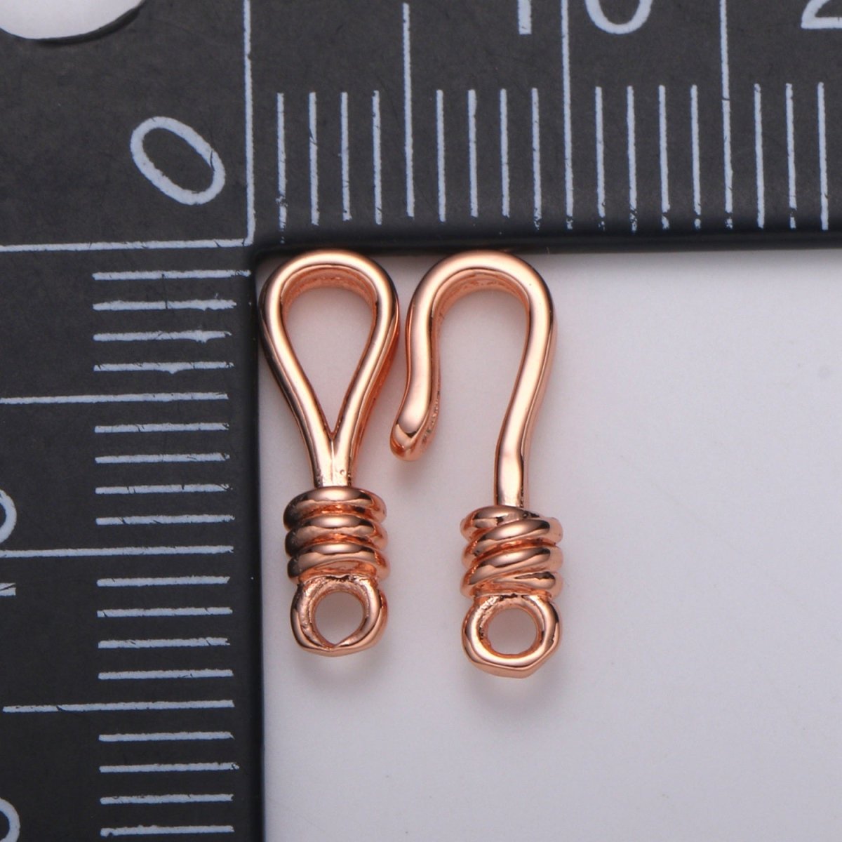 Round Leather Hook Clasp Gold Filled Jewelry Making Supplies K-645 K-648