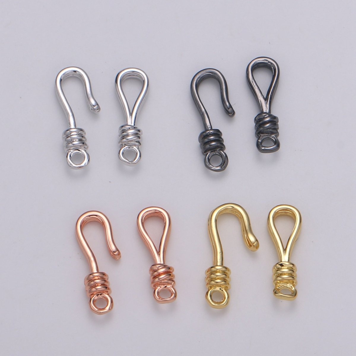 Round Leather Hook Clasp Gold Filled Jewelry Making Supplies K-645 K-648