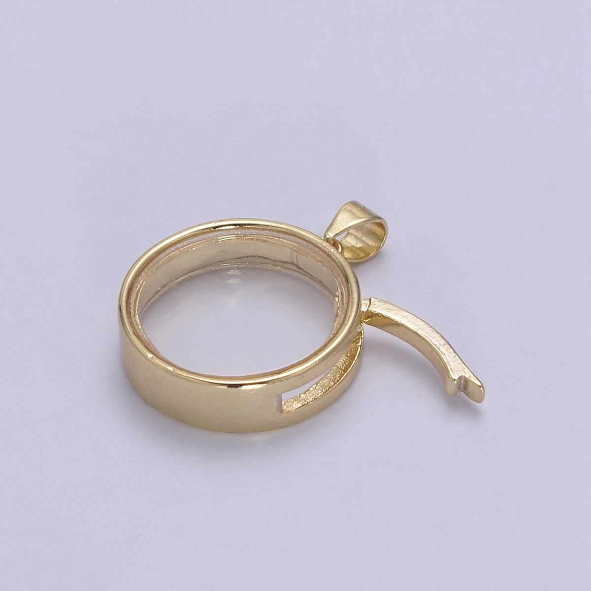 Round Locket Necklace Clear Glass Crystal Container Locket Gold Pendant Necklace Fillable Jewelry for Crystal Jewelry Making Supply N-580