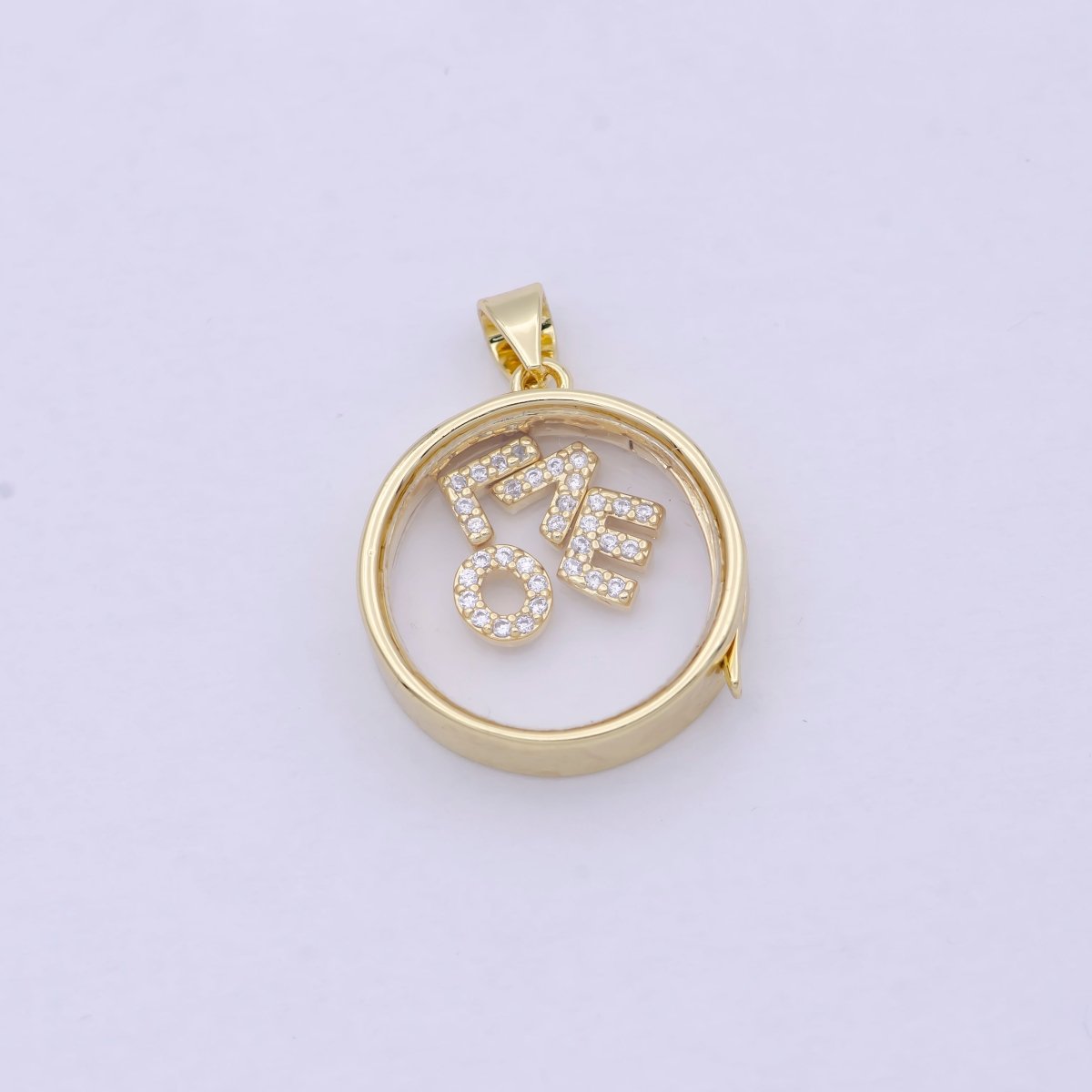 Round Locket Necklace Clear Glass Crystal Container Locket Gold Pendant Necklace Fillable Jewelry for Crystal Jewelry Making Supply N-580