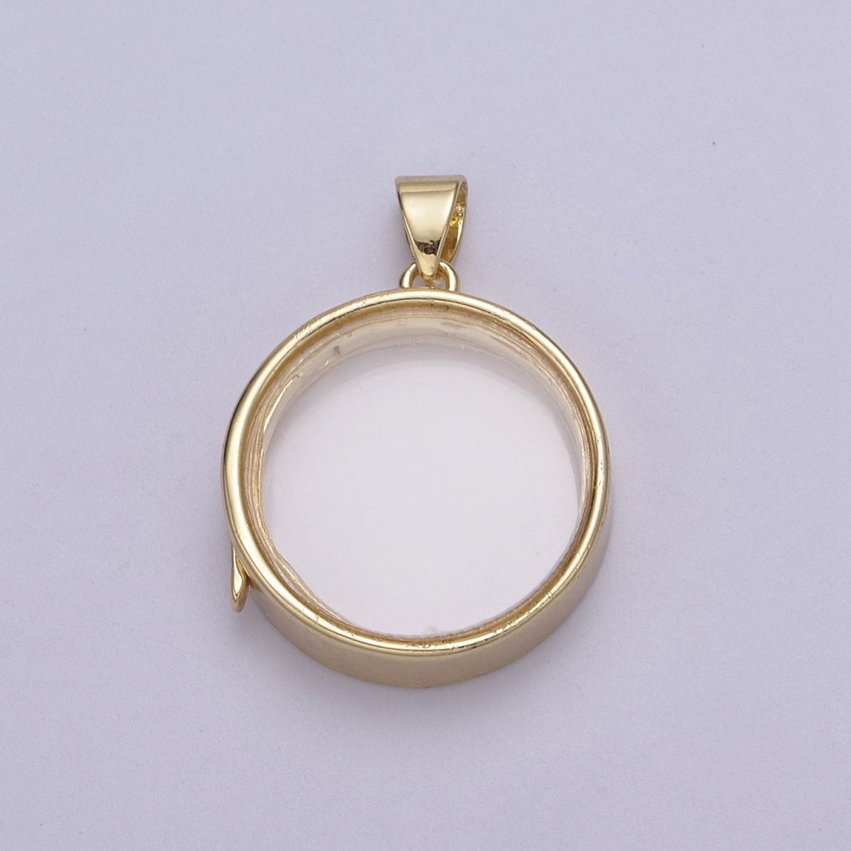 Round Locket Necklace Clear Glass Crystal Container Locket Gold Pendant Necklace Fillable Jewelry for Crystal Jewelry Making Supply N-580