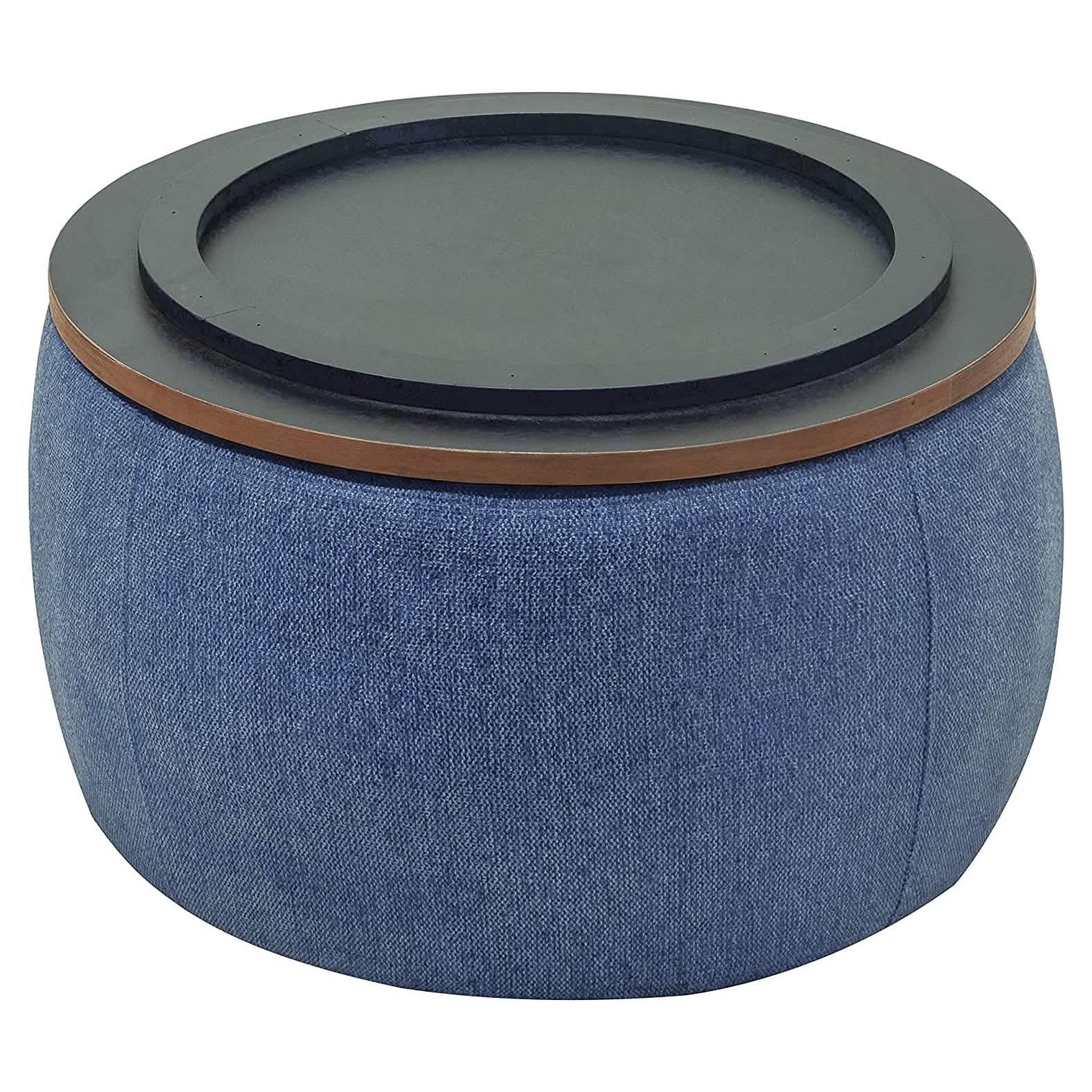 Round Storage Ottoman Coffee Table