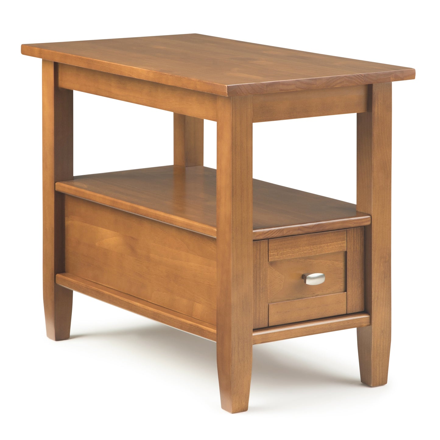 Warm Shaker Solid Wood 14 Inch Wide Side Table in Light Golden