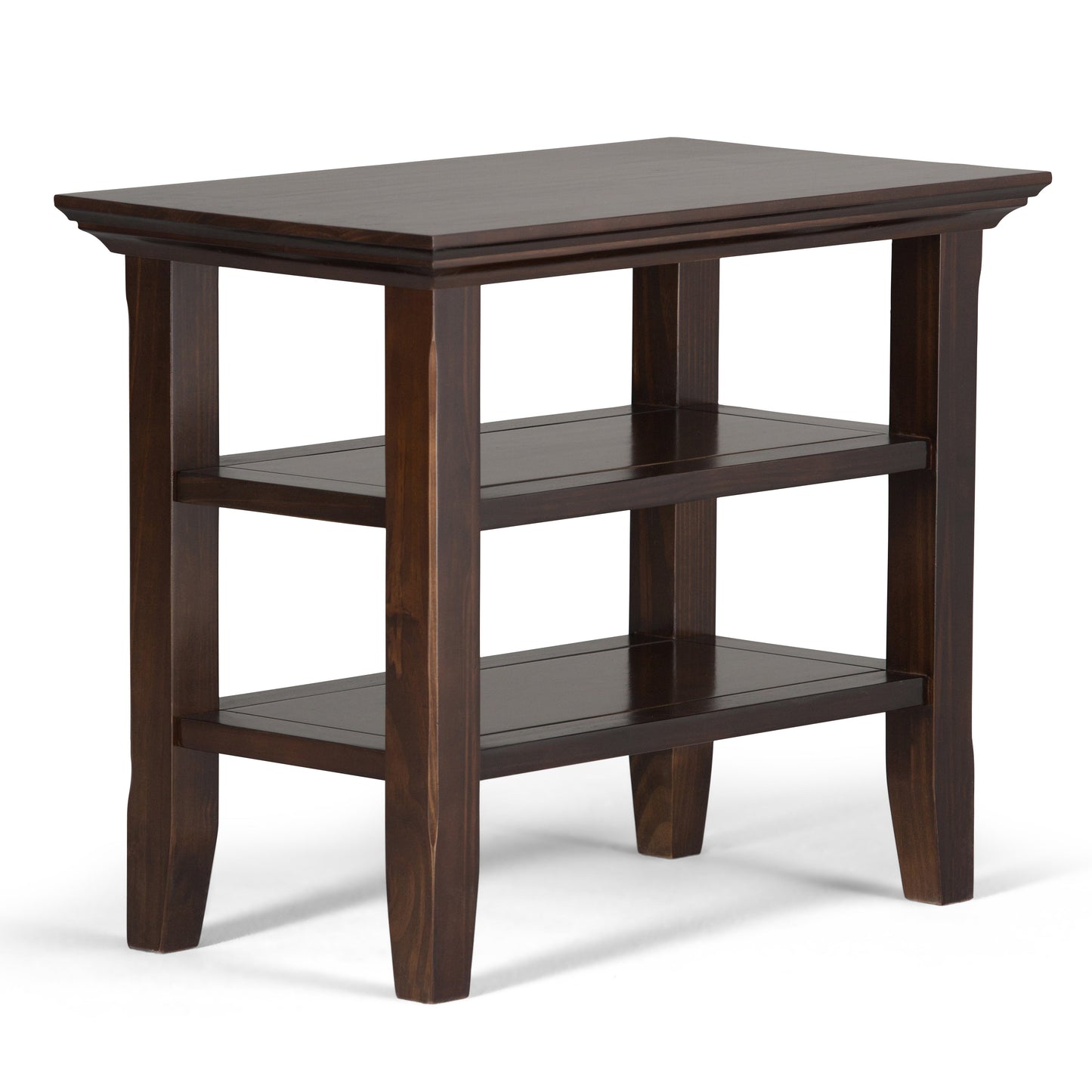 Acadian Solid Wood Narrow Side Table in Brunette