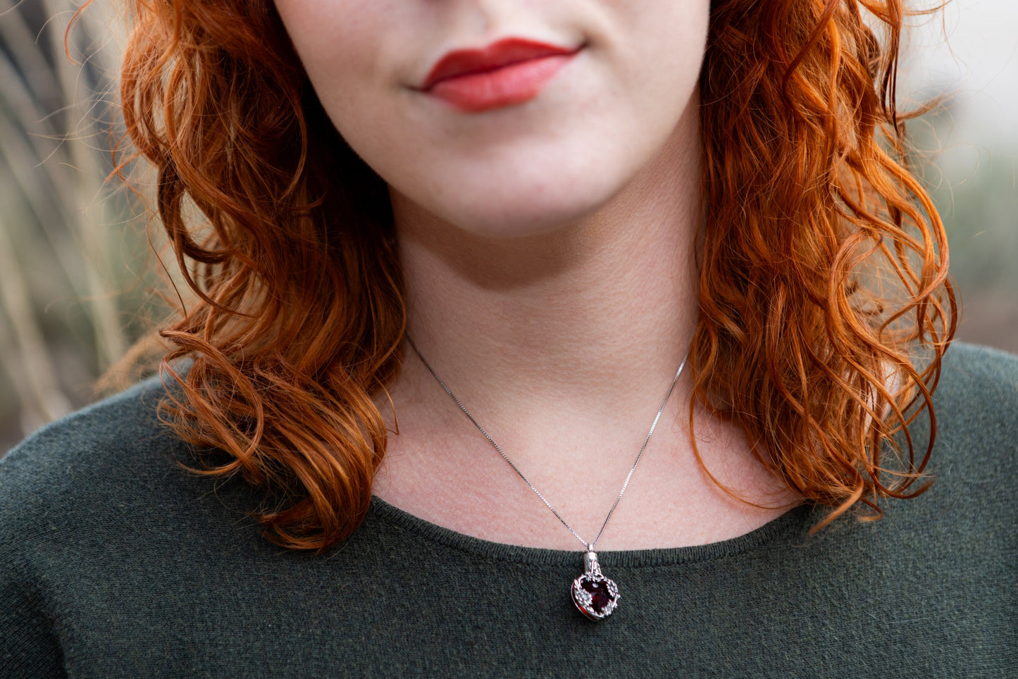 Ruby Rose Cremation Necklace