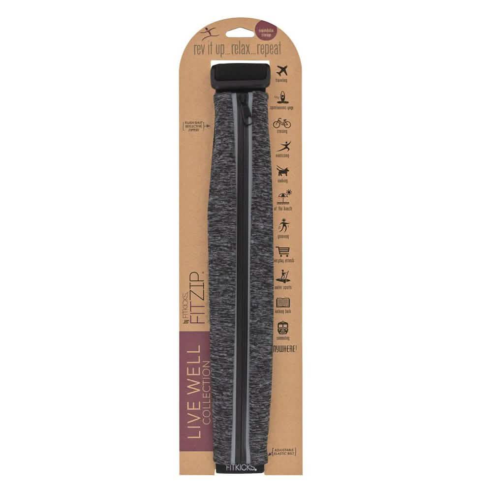 Ceinture de course extensible avec pochette et support pour téléphone et fermeture éclair réfléchissante