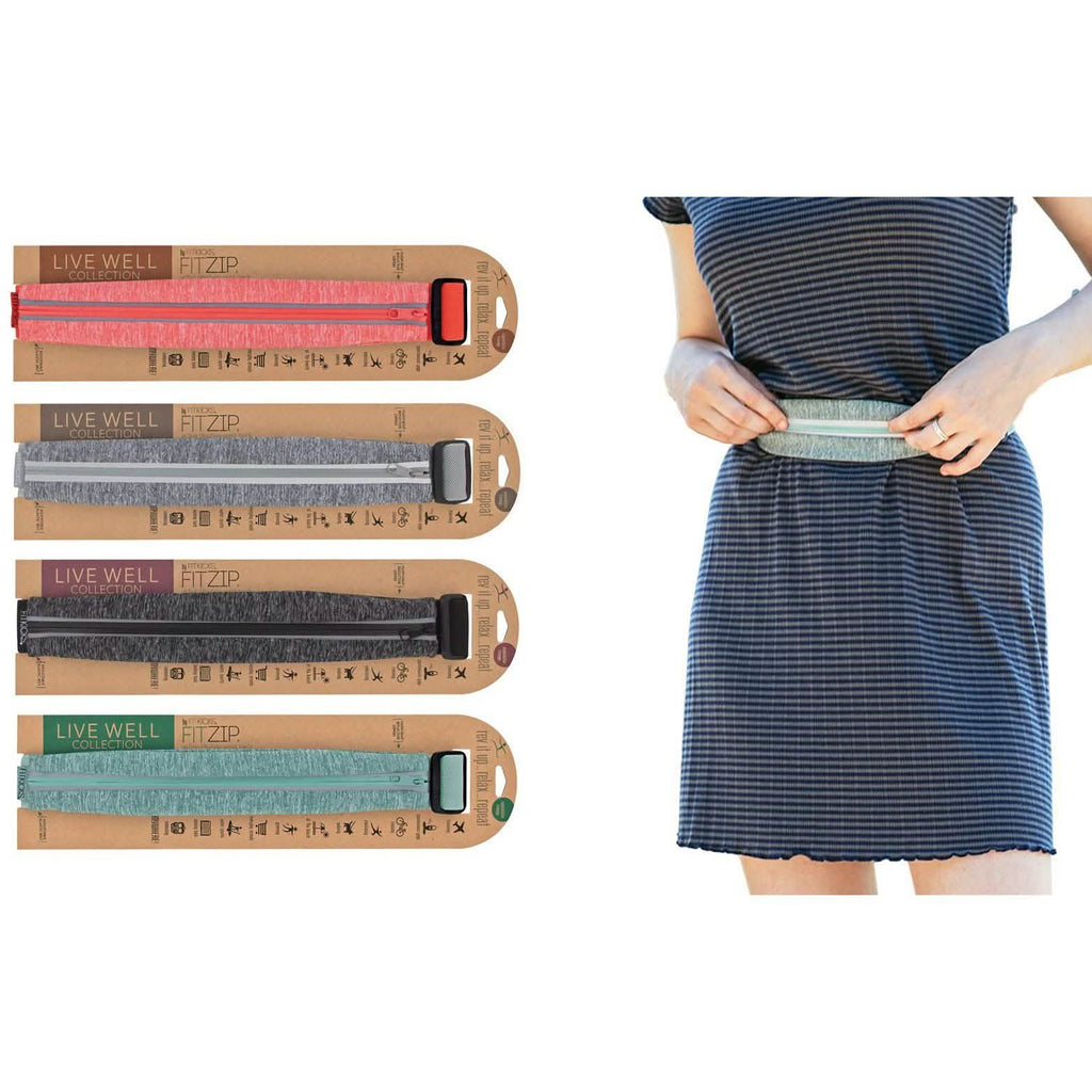 Ceinture de course extensible avec pochette et support pour téléphone et fermeture éclair réfléchissante