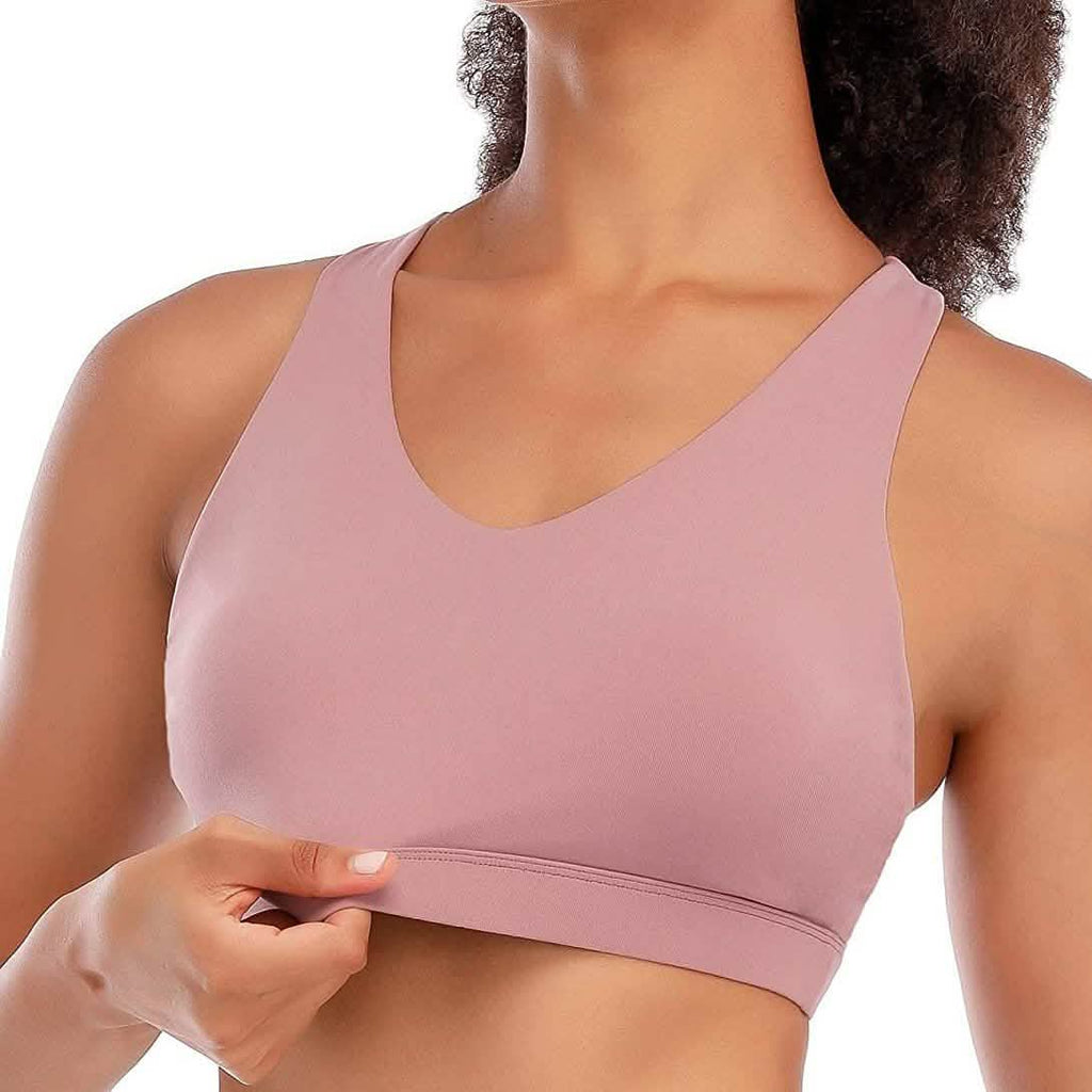 RUNNING GIRL Criss-Cross Back Padded Strappy Sports Bra