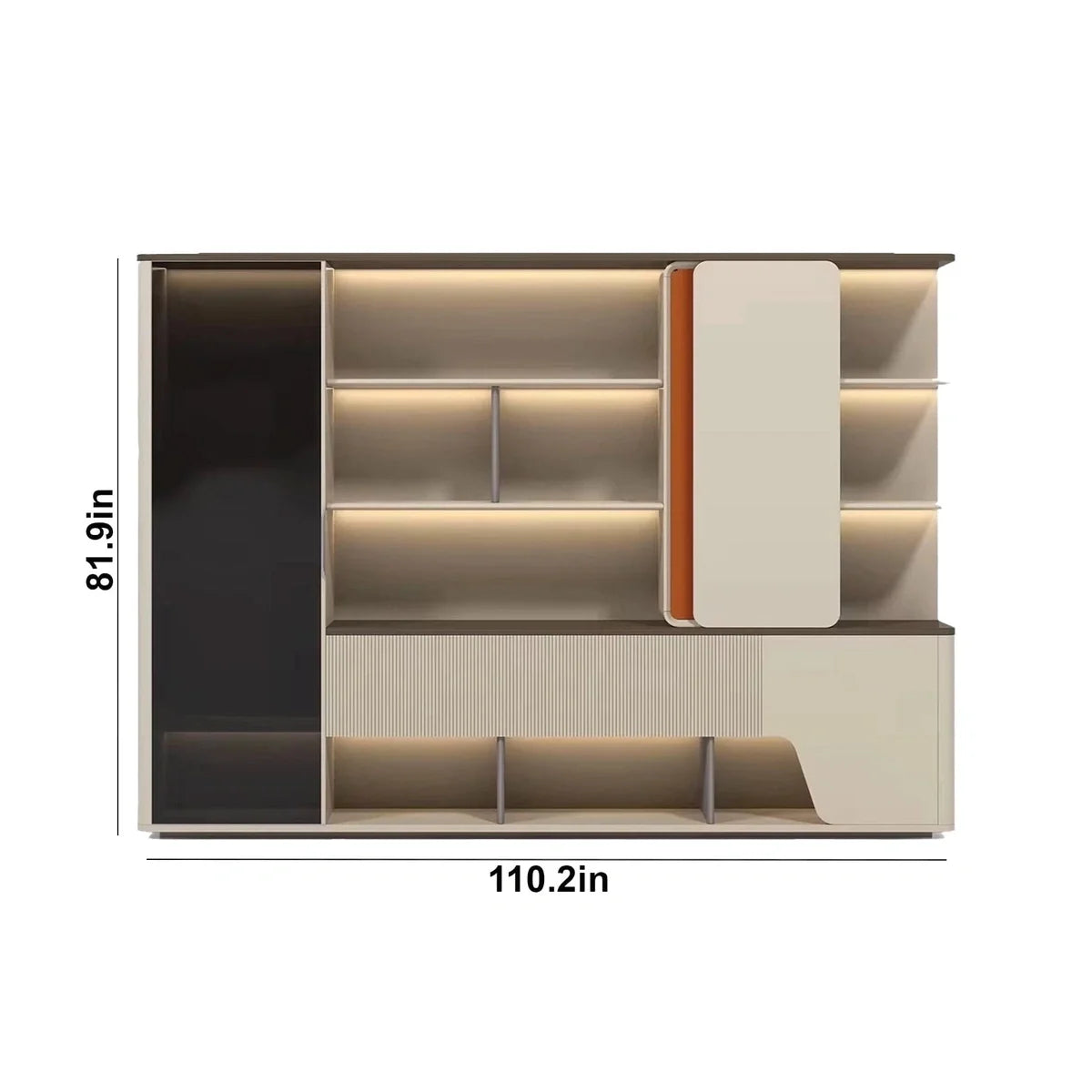 Harbord · Modern Office Shelves w/ Lighting, Storage