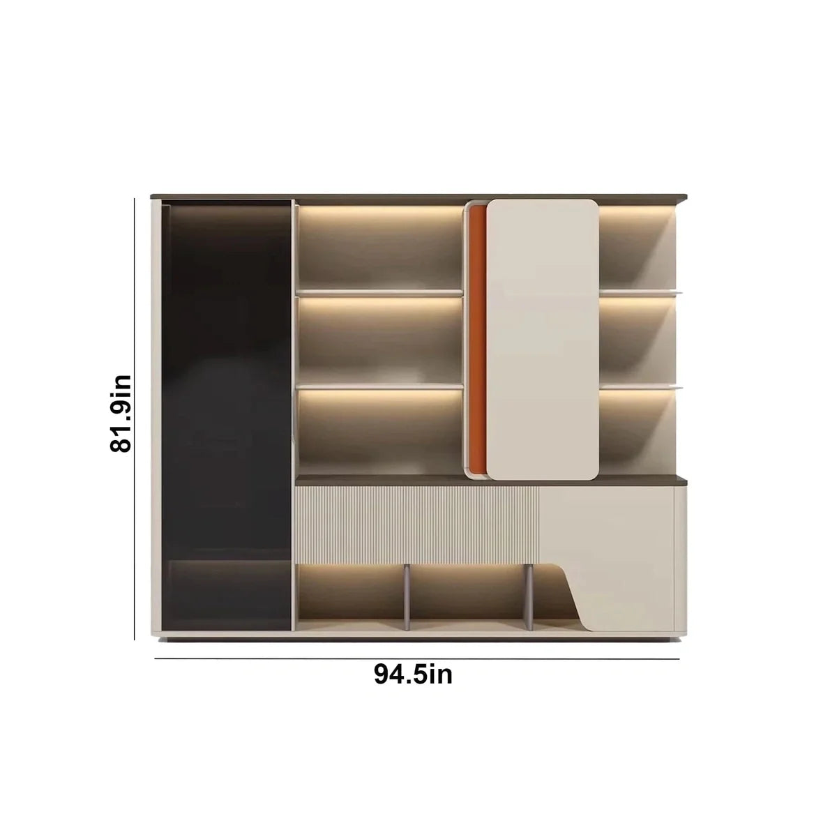 Harbord · Modern Office Shelves w/ Lighting, Storage