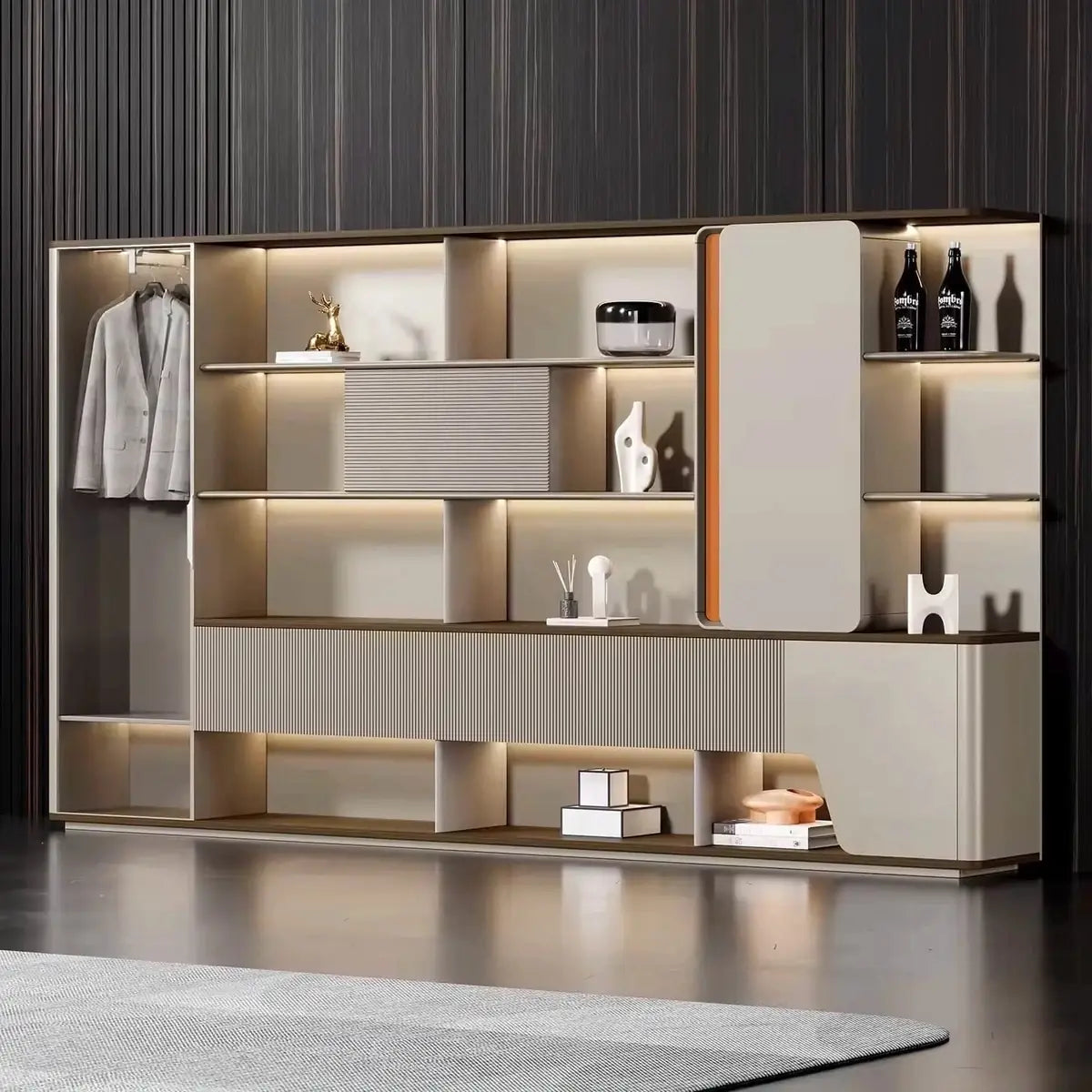 Harbord · Modern Office Shelves w/ Lighting, Storage