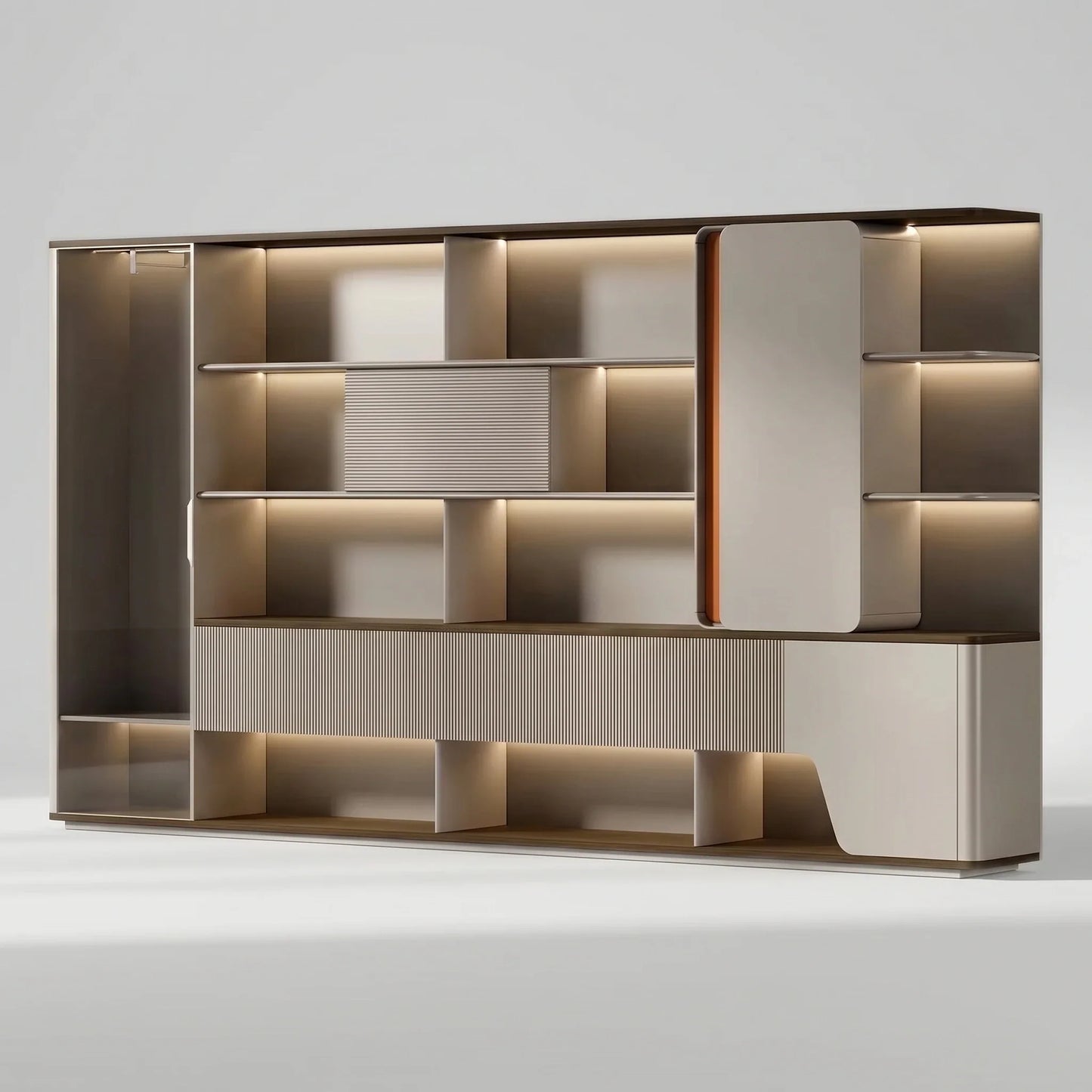 Harbord · Modern Office Shelves w/ Lighting, Storage