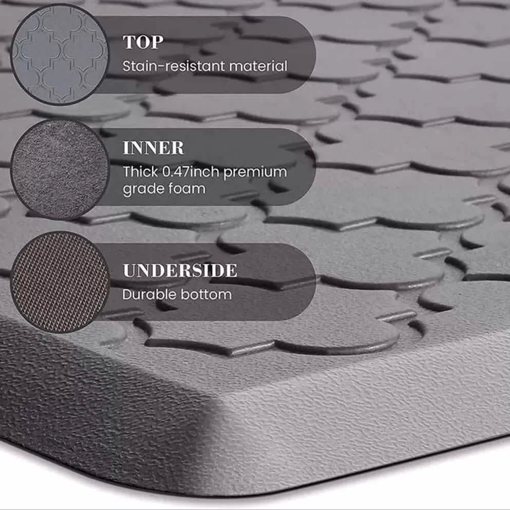 Tapis de cuisine en mousse anti-fatigue gaufré Bibb Home Trellis