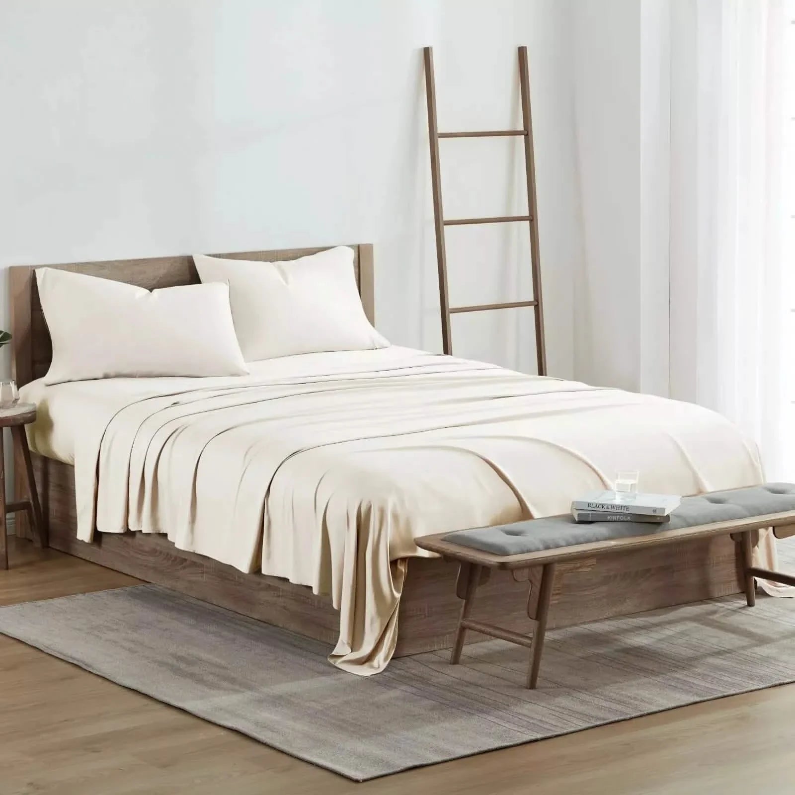 4点セット：Kathy Ireland 300スレッドカウント 100%バンブーシーツセット