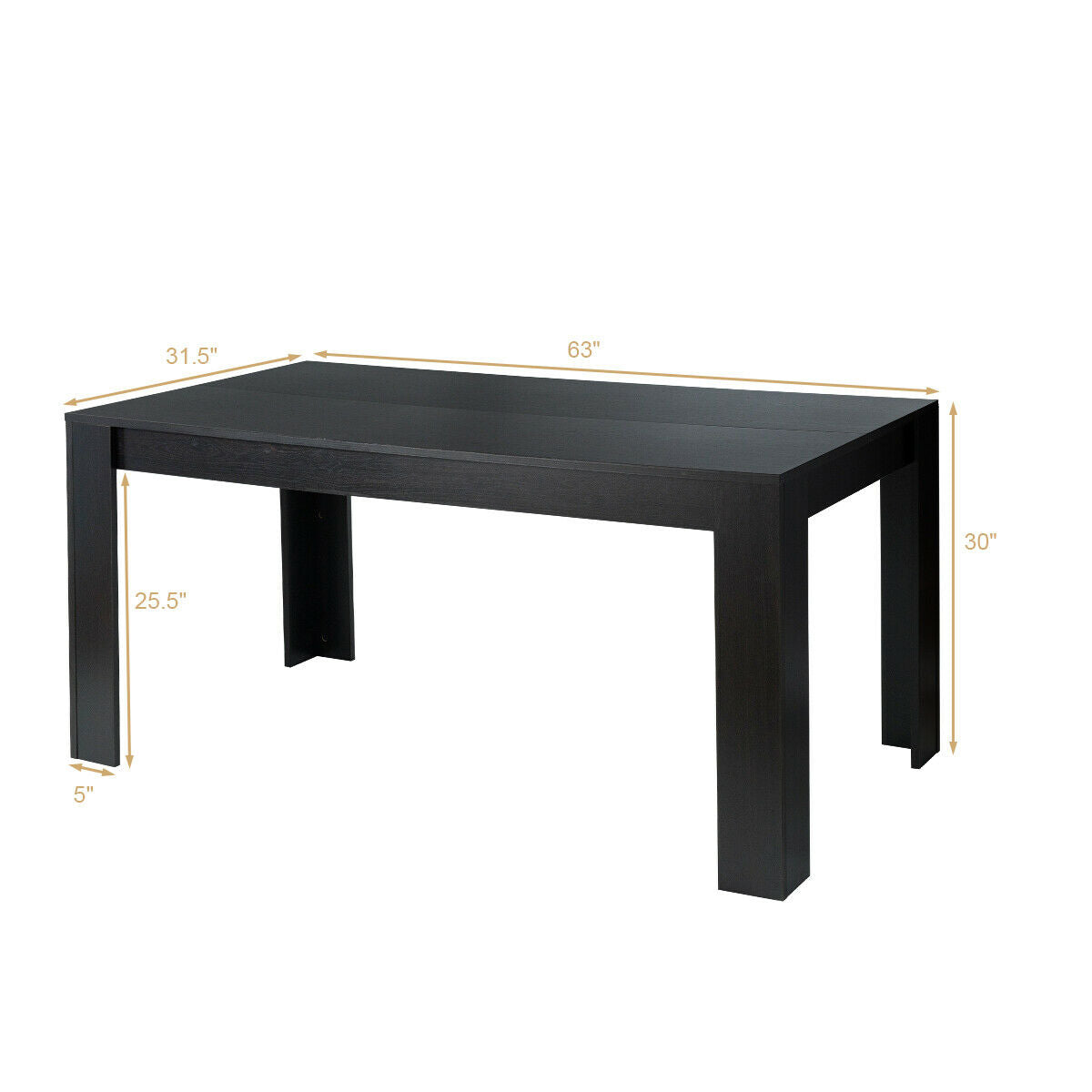 63 Inch Rectangular Modern Dining Kitchen Table