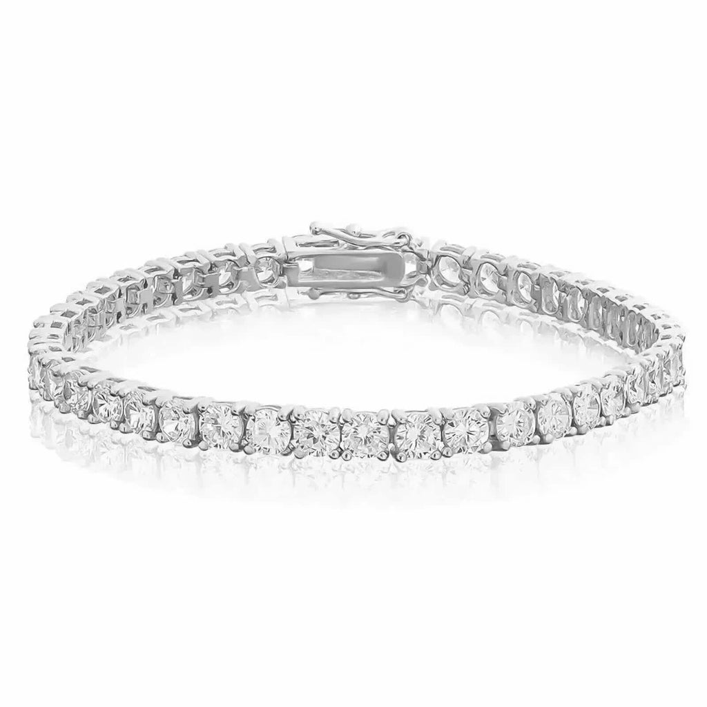 16 Carat TW Round Lab Grown Diamond 8” Tennis Bracelet in 14k White Gold
