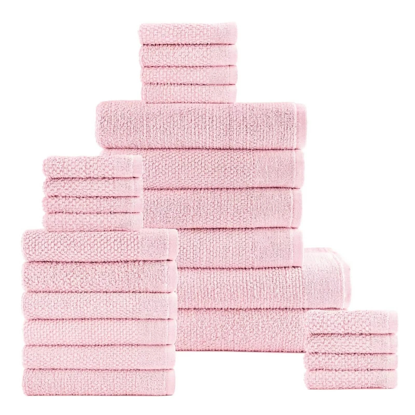 Ensemble 24 pièces : Serviettes de bain en coton texturé Popcorn Dan River