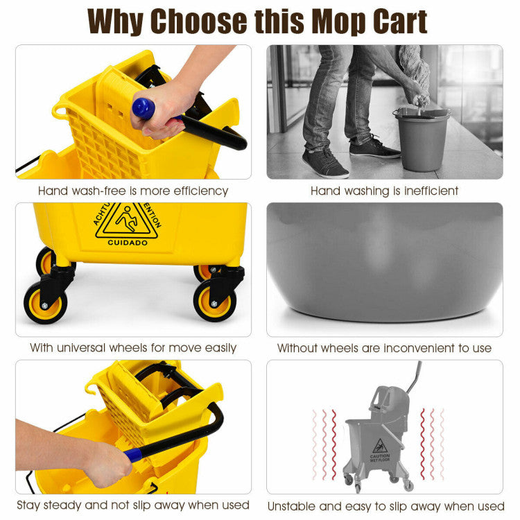 Press Wringer Commercial Mop Bucket