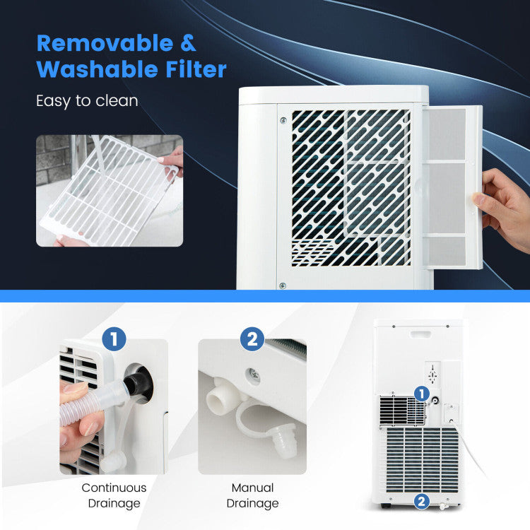 5000 BTU(SACC) Portable Air Conditioner Cools 250 Sq.Ft