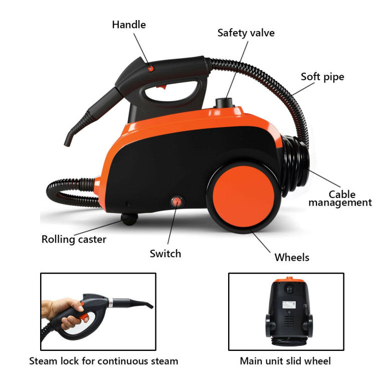Heavy Duty Multipurpose Steam Cleaner with 18 Accessories