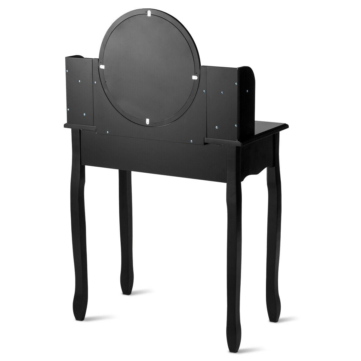Makeup Vanity Table Set Girls Dressing Table with Drawers Oval Mirror