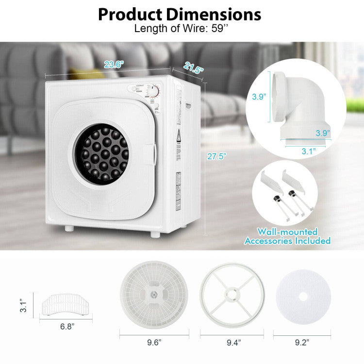 1500W Touch-Control Compact Dryer